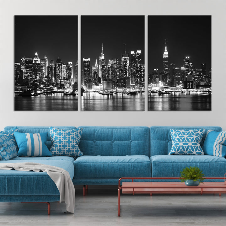 Wall Art NEW YORK Impressions sur toile Gratte-ciel de New York en noir et blanc