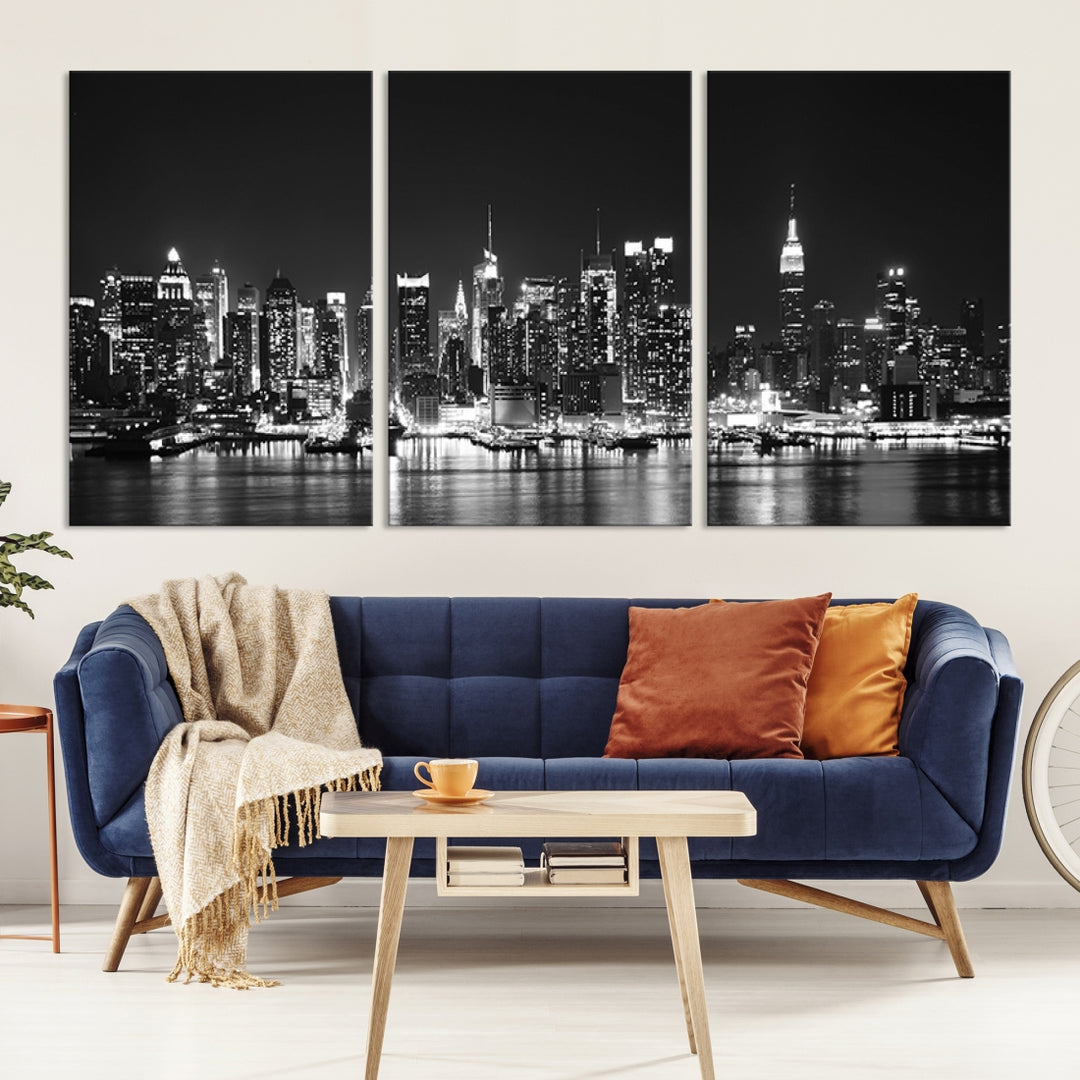 Wall Art NEW YORK Impressions sur toile Gratte-ciel de New York en noir et blanc