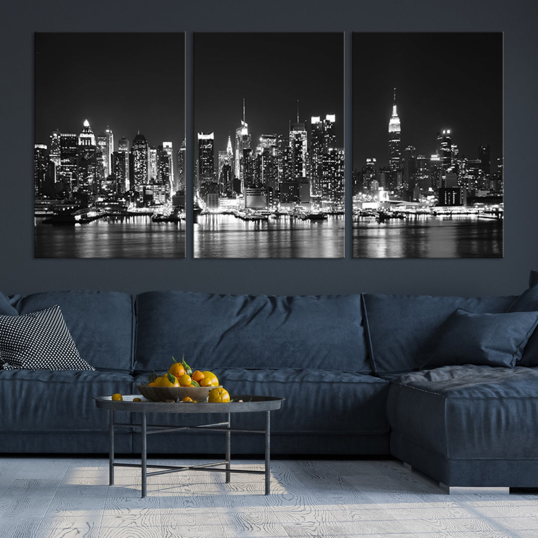 Wall Art NEW YORK Impressions sur toile Gratte-ciel de New York en noir et blanc