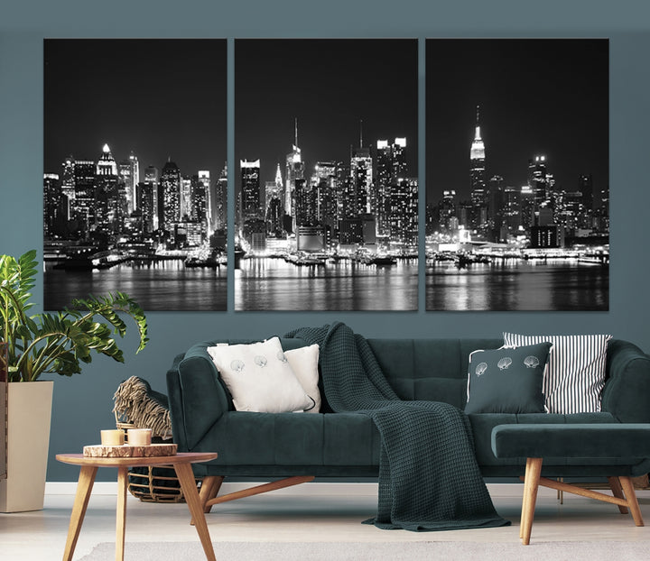 Wall Art NEW YORK Impressions sur toile Gratte-ciel de New York en noir et blanc